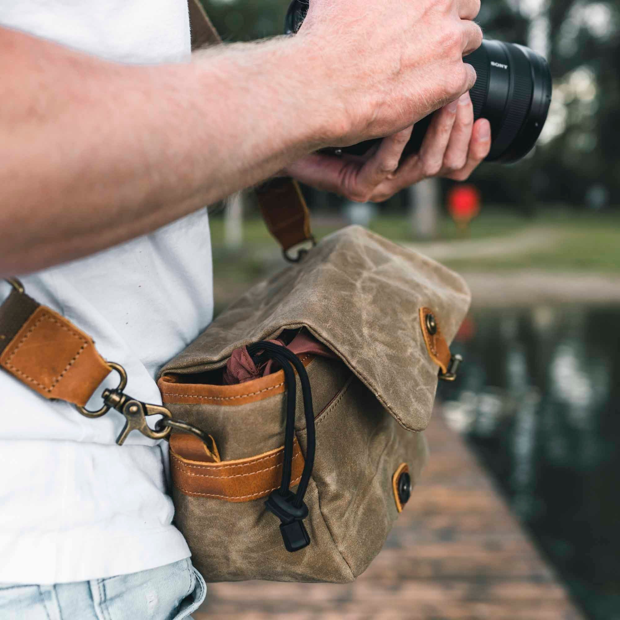 Kleine Kameratasche, Fototasche, Canvas, Retro, Vintage, wasserabweisend, DSLR, DSLM