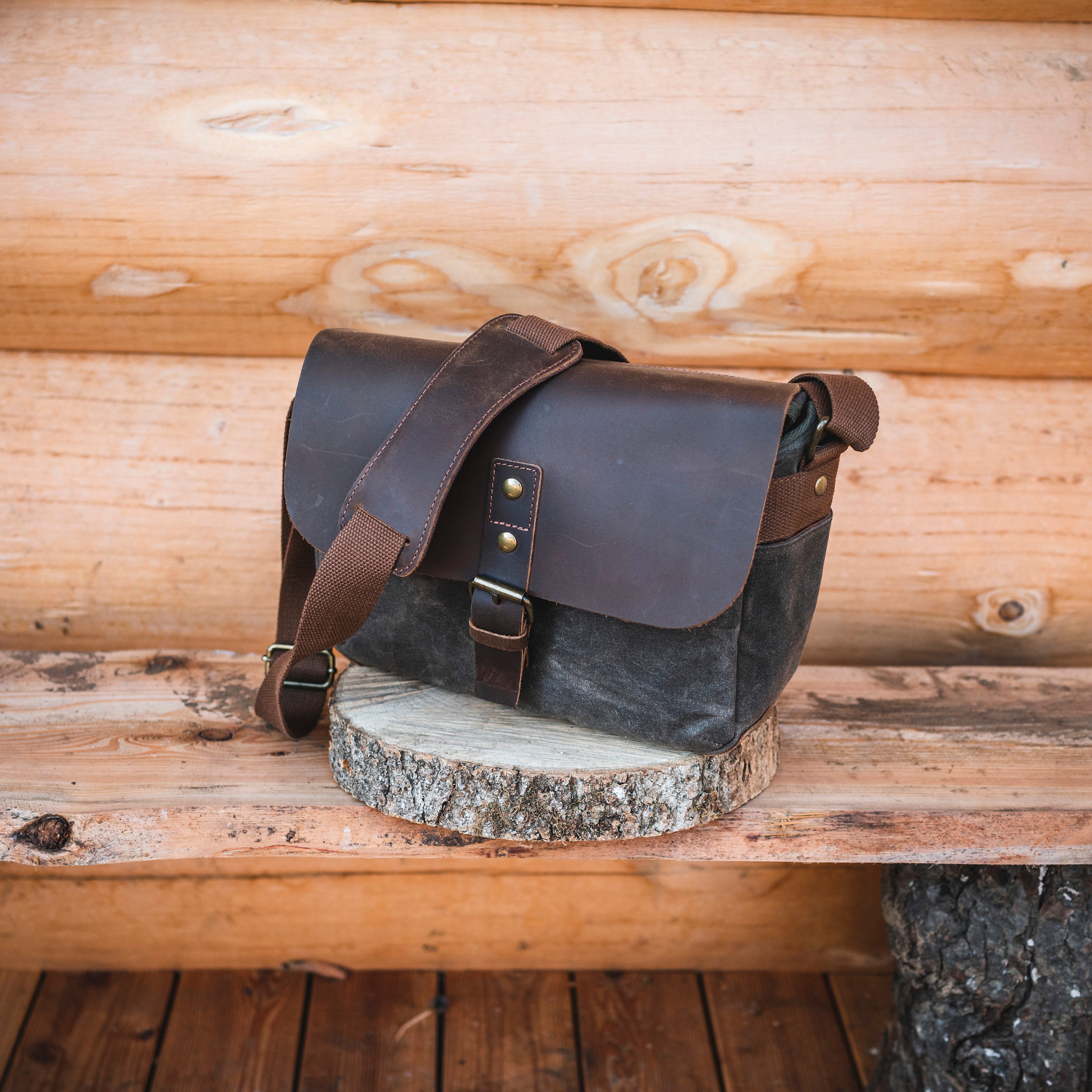 Kameratasche, Messenger Bag, Canvas, Retro, Vintage, wasserabweisend, DSLR, DSLM