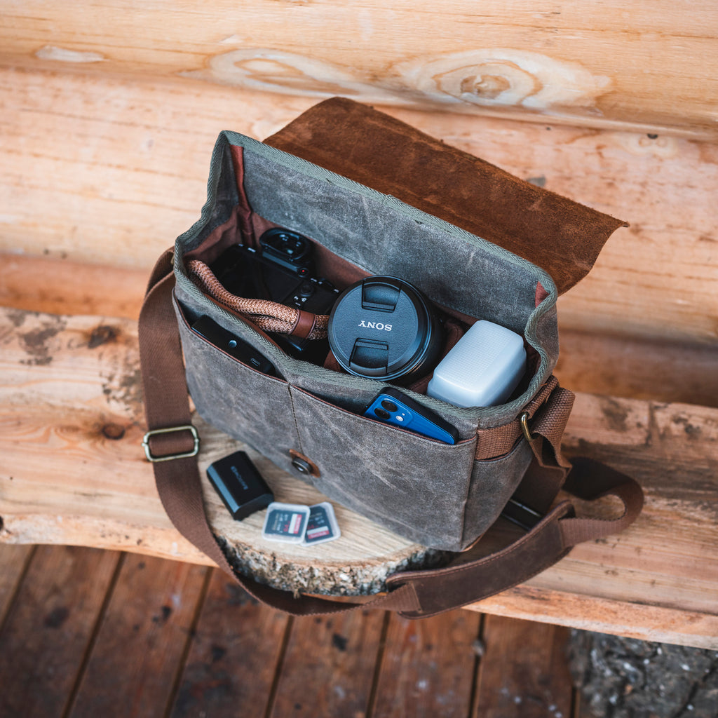 Kameratasche, Messenger Bag, Canvas, Retro, Vintage, wasserabweisend, DSLR, DSLM