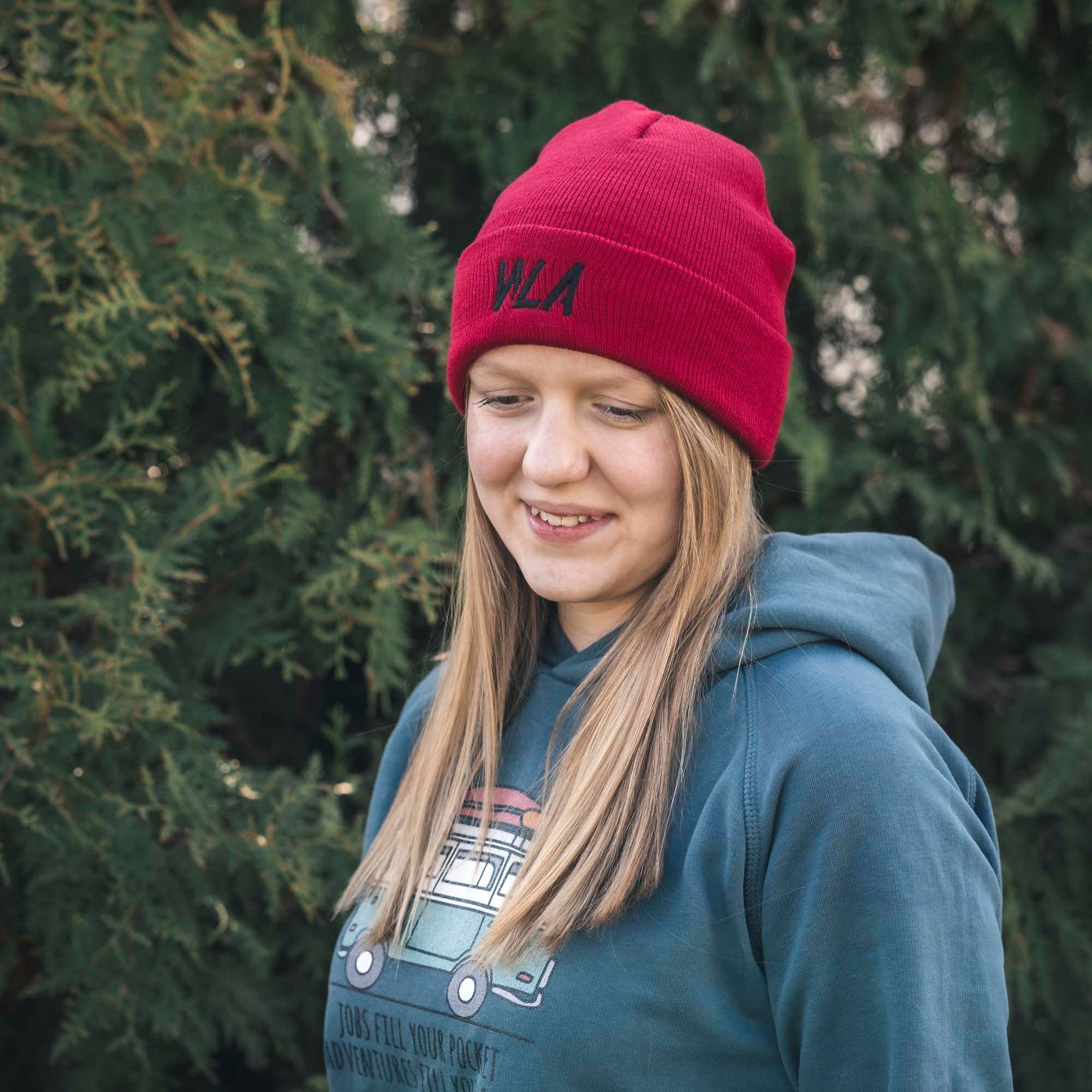 Beanie Mütze WLA, gestrickt, Acryl, unisex, onesize, verschiedene Farben