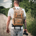 Retro Rucksack, Kamerarucksack, Canvas, wasserabweisend, DSLR, DSLM