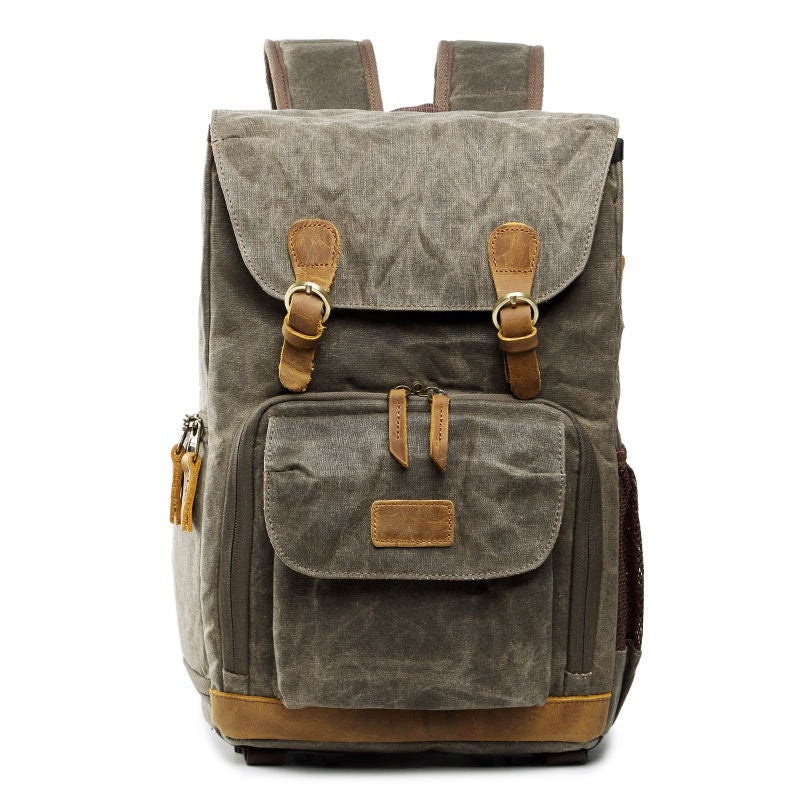 Retro Rucksack, Kamerarucksack, Canvas, wasserabweisend, DSLR, DSLM