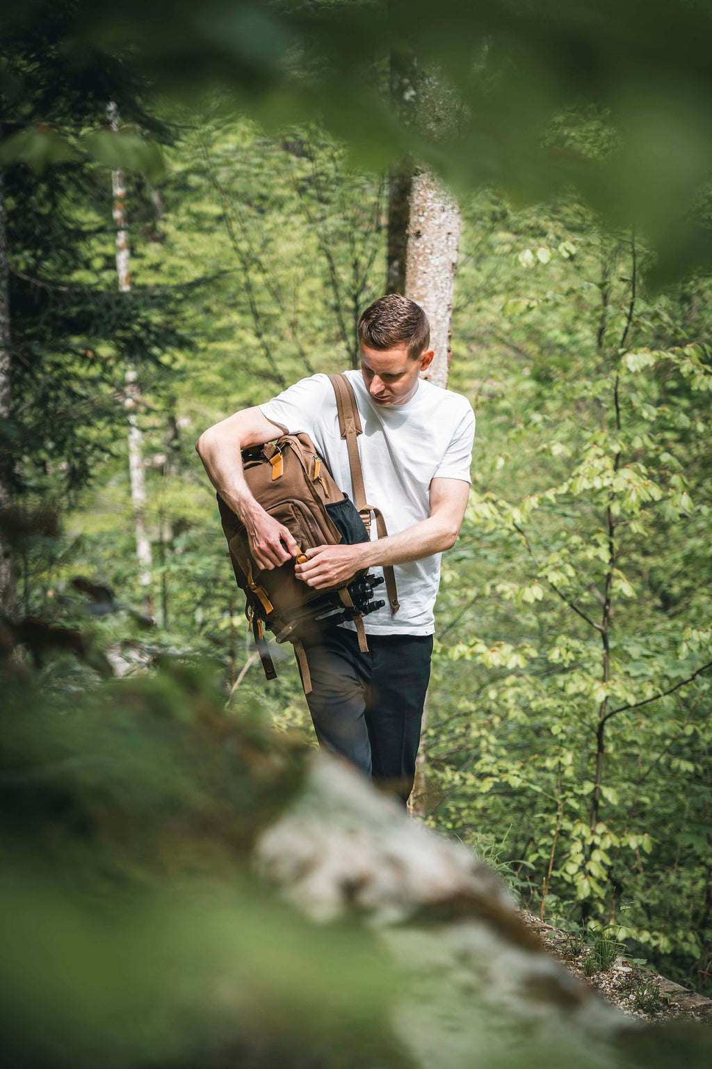 Kamerarucksack mit Henkeln, Canvas Rucksack, wasserabweisend, DSLR, DSLM