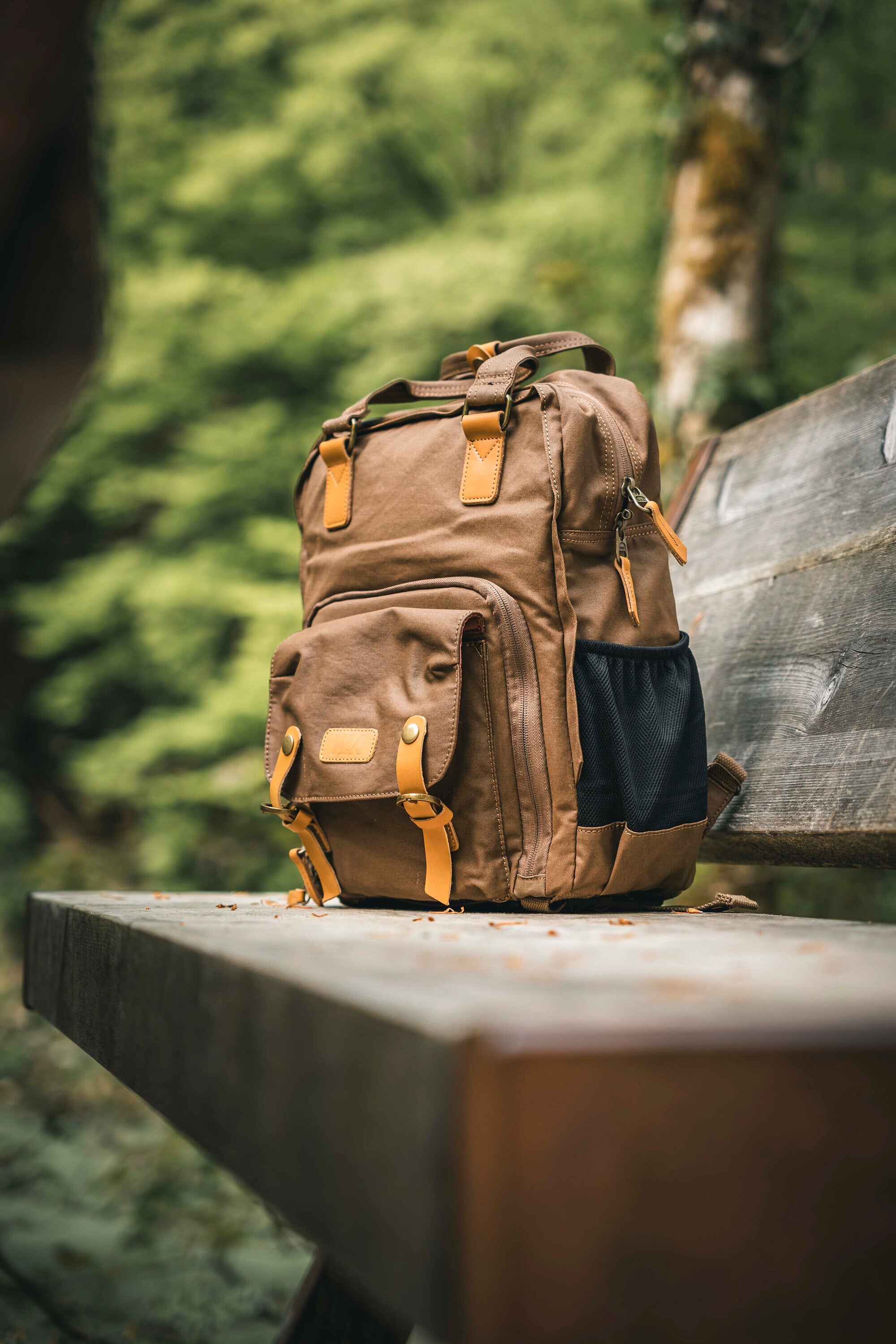 Kamerarucksack mit Henkeln, Canvas Rucksack, wasserabweisend, DSLR, DSLM