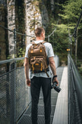 Retro Rucksack mit Henkeln, Kamerarucksack, wasserabweisend, DSLR, DSLM