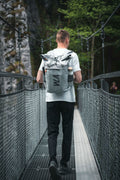 Rolltop Rucksack/ Wickelrucksack mit Henkeln, grau, 28L