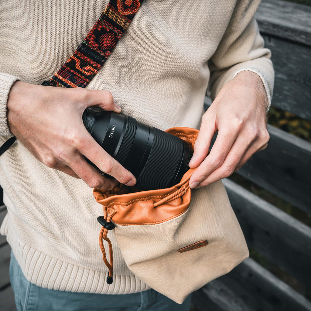 Objektivtasche, Fotobeutel, Canvas, Retro, Vintage, DSLR, DSLM
