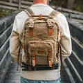 Canvas Rucksack mit Henkeln, Kamerarucksack, wasserabweisend, DSLR, DSLM
