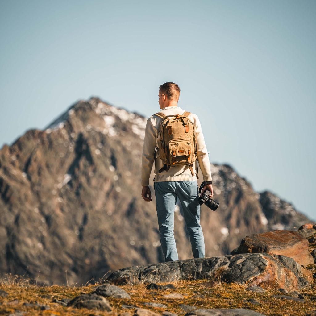 Kamerarucksack mit Henkeln, Canvas Rucksack, wasserabweisend, DSLR, DSLM