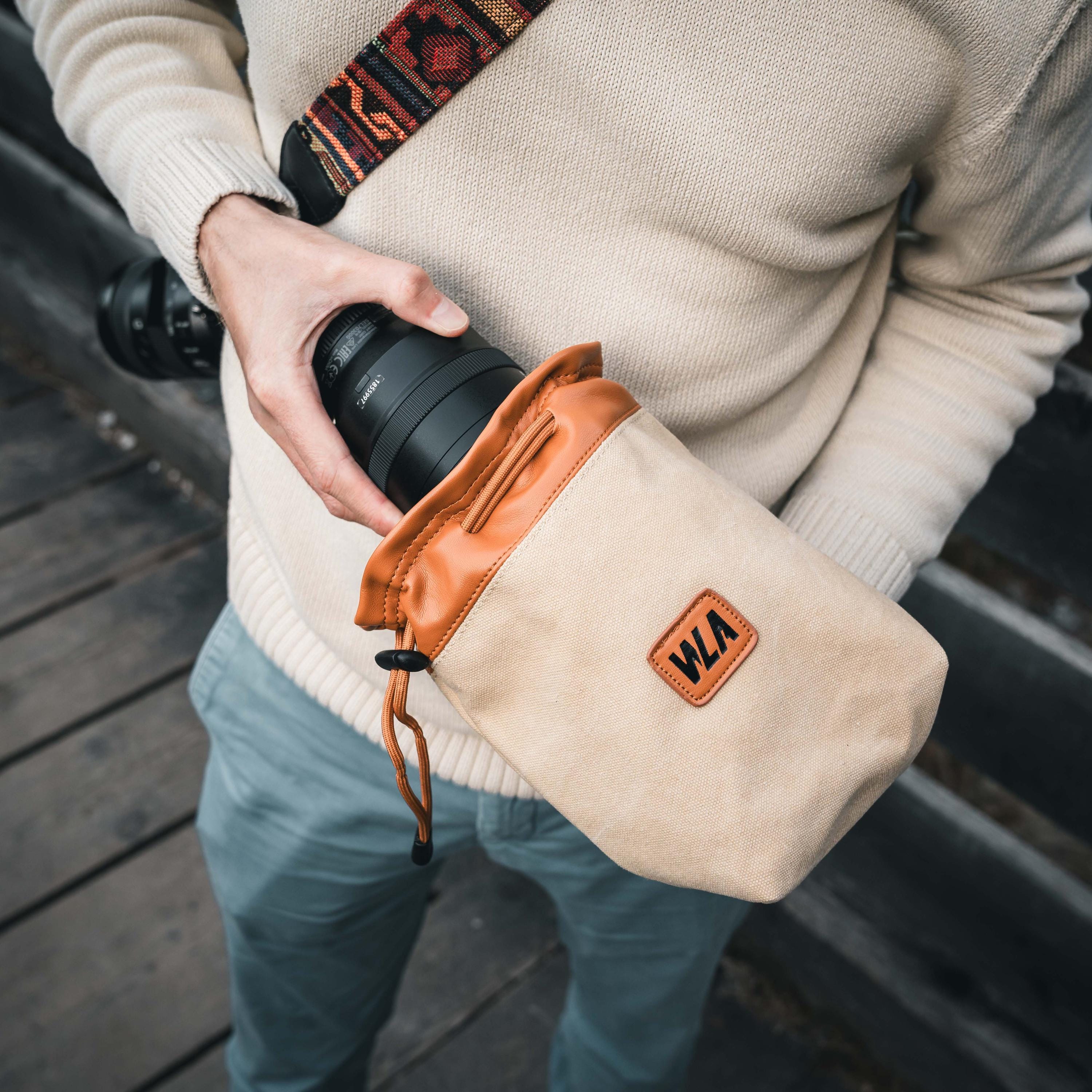 Objektivtasche, Fotobeutel, Canvas, Retro, Vintage, DSLR, DSLM