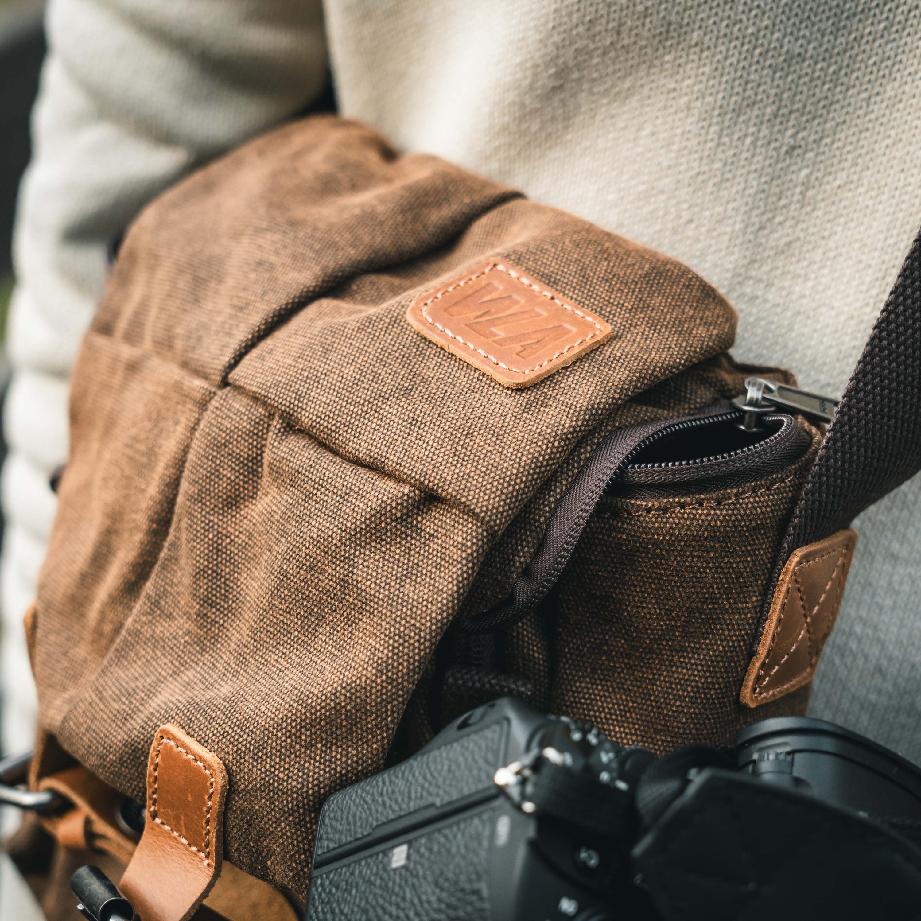 Kameratasche, Fototasche, Canvas, Retro, Vintage, wasserabweisend, DSLR, DSLM