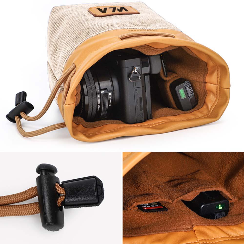 Objektivtasche, Fotobeutel, Canvas, Retro, Vintage, DSLR, DSLM